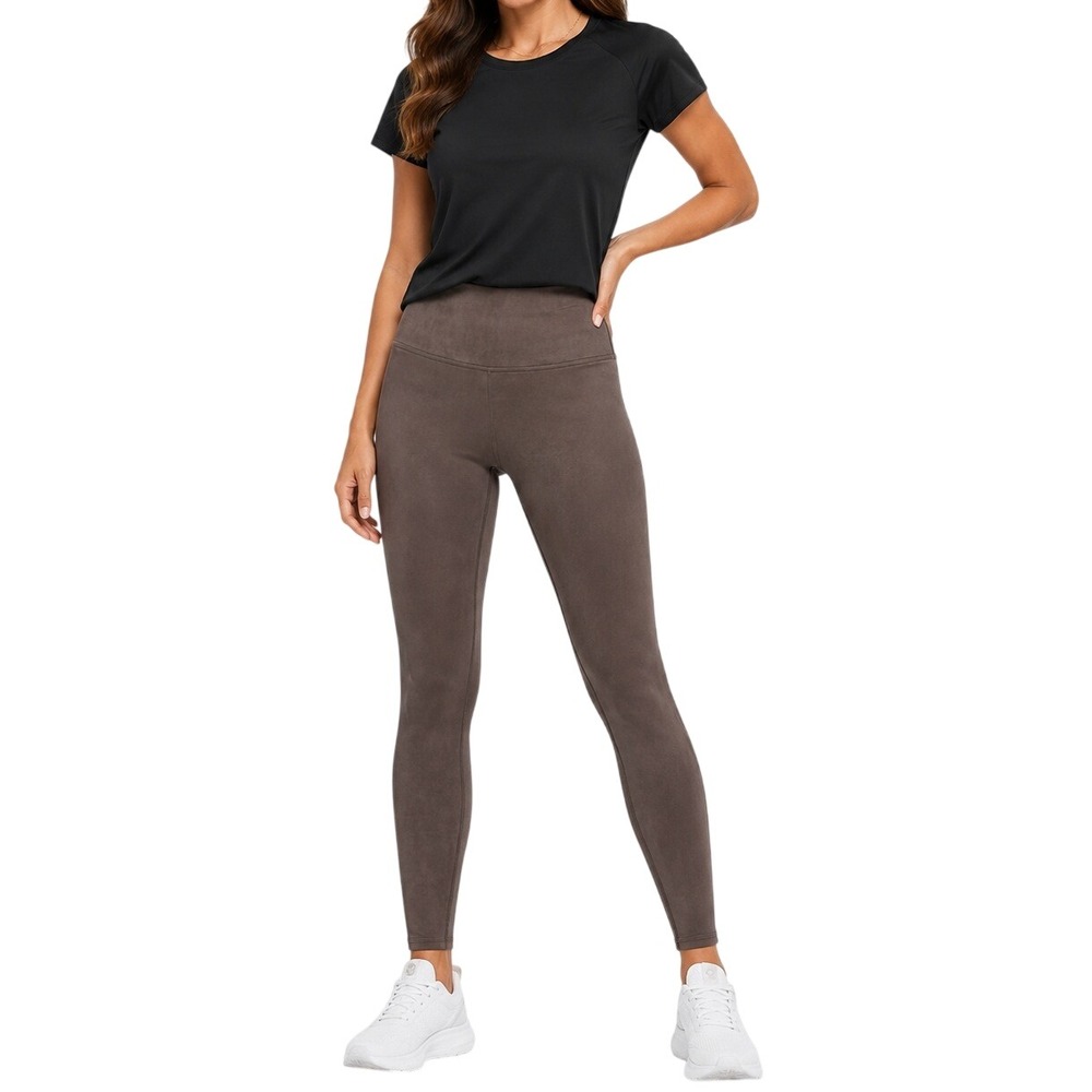 Spanx Faux Leather Leggings Women Size S Plum High Rise Stretch Athleisure